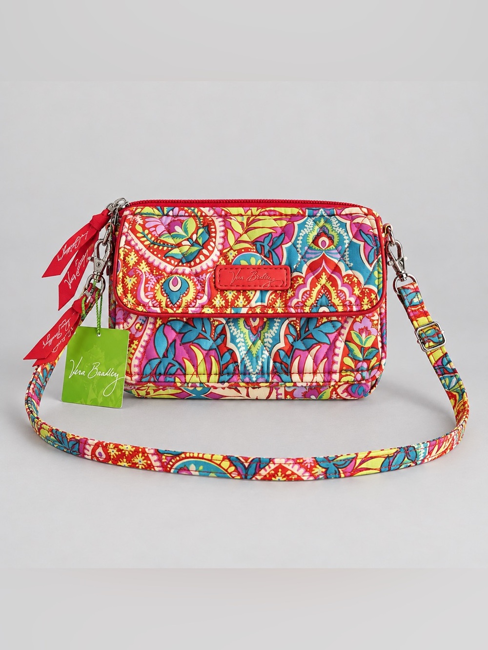 Vera Bradley Paisley in Paradise All in One Crossbody Quilted Retired New